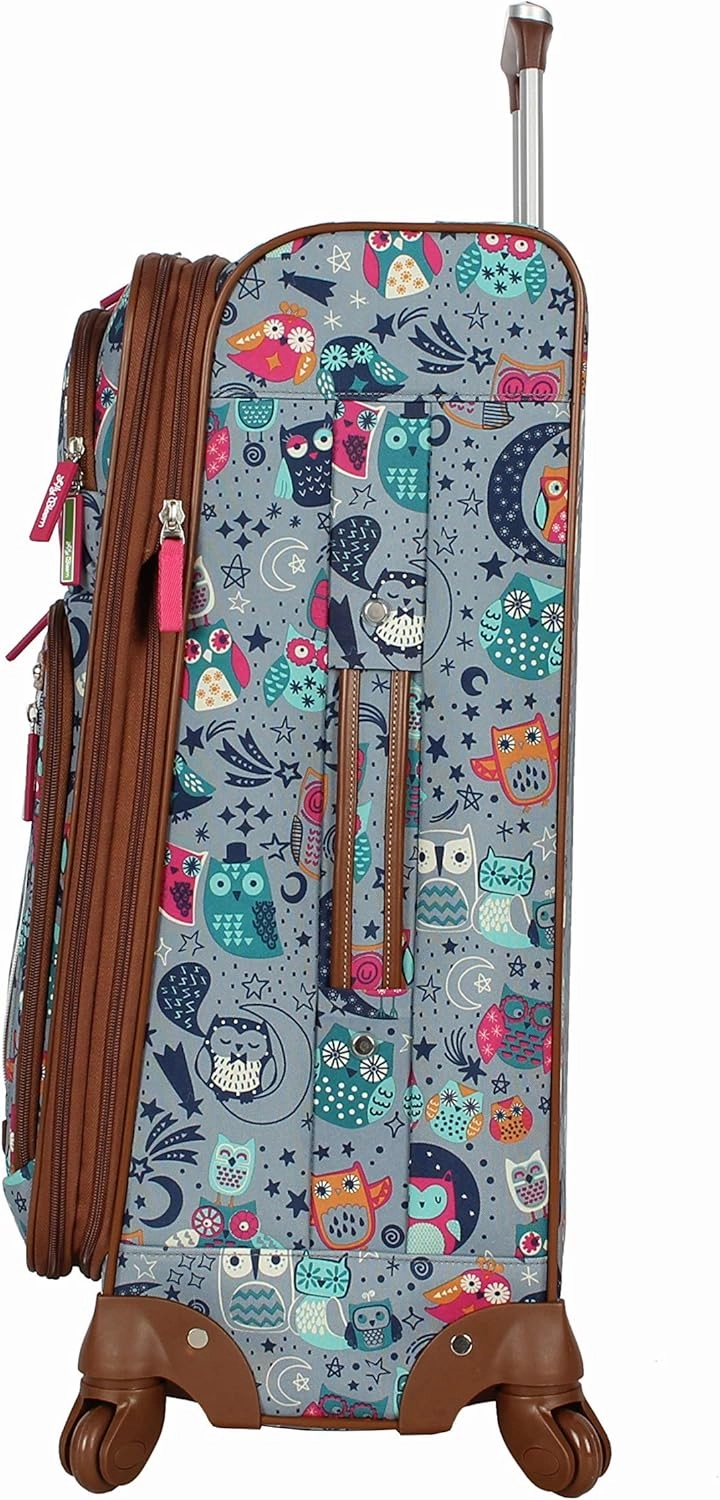 Lily Bloom Design Pattern 28" Luggage Softside Expandable With Double Spinner Wheels, Large Lightweight Suitcase Checked Bag For Women