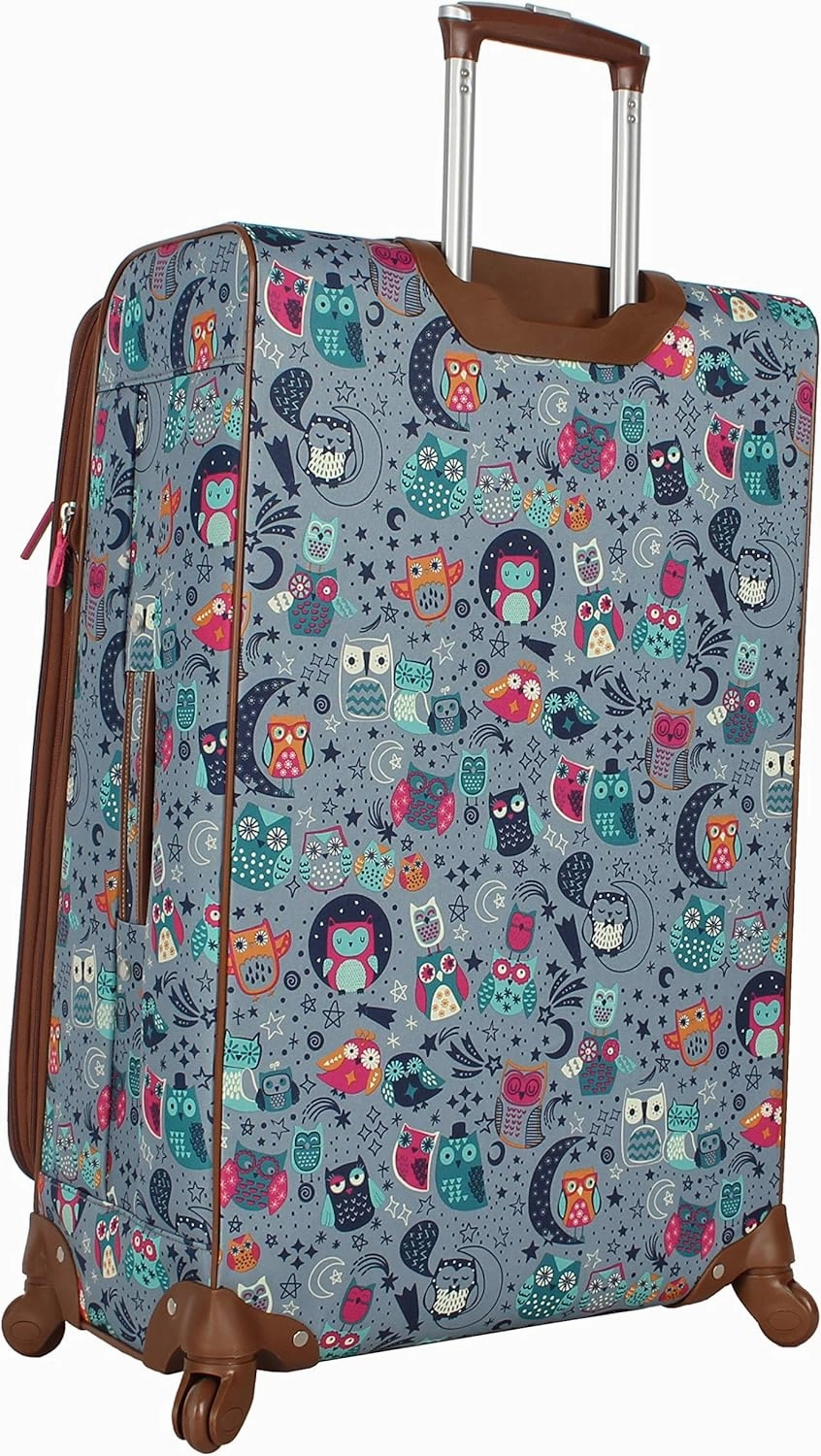 Lily Bloom Design Pattern 28" Luggage Softside Expandable With Double Spinner Wheels, Large Lightweight Suitcase Checked Bag For Women