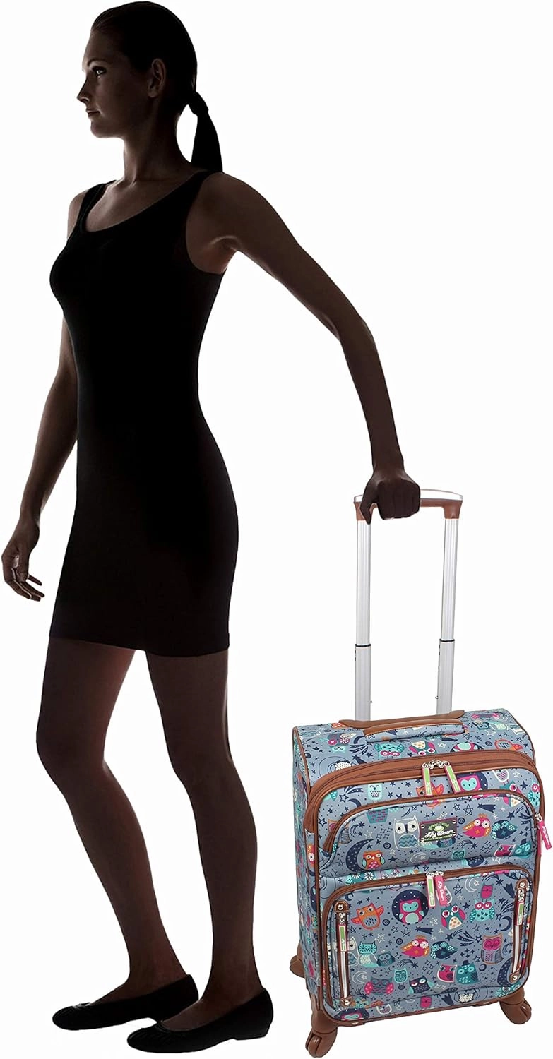 Lily Bloom Design Pattern 28" Luggage Softside Expandable With Double Spinner Wheels, Large Lightweight Suitcase Checked Bag For Women