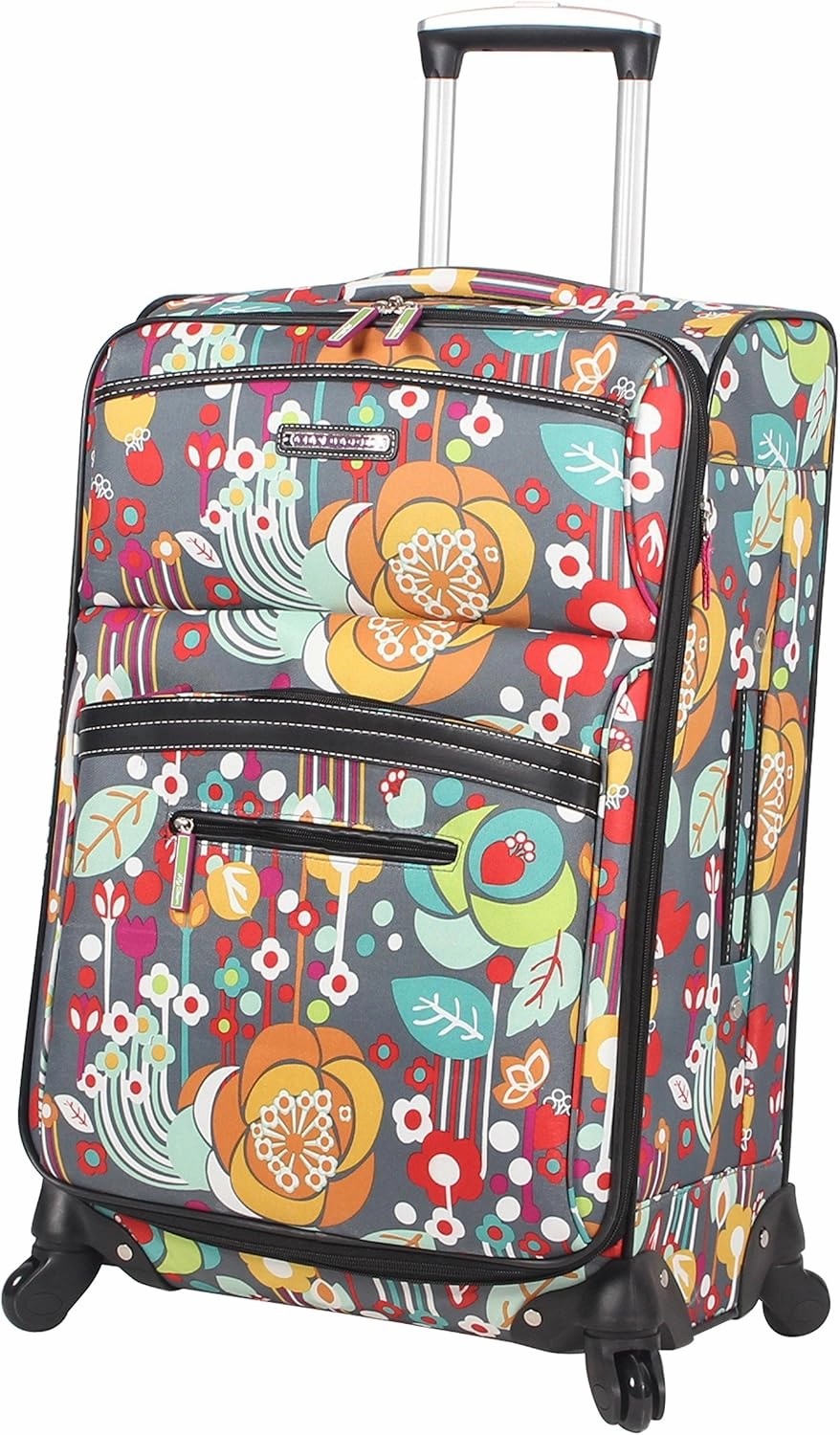 Lily Bloom Design Pattern 28" Luggage Softside Expandable With Double Spinner Wheels, Large Lightweight Suitcase Checked Bag For Women