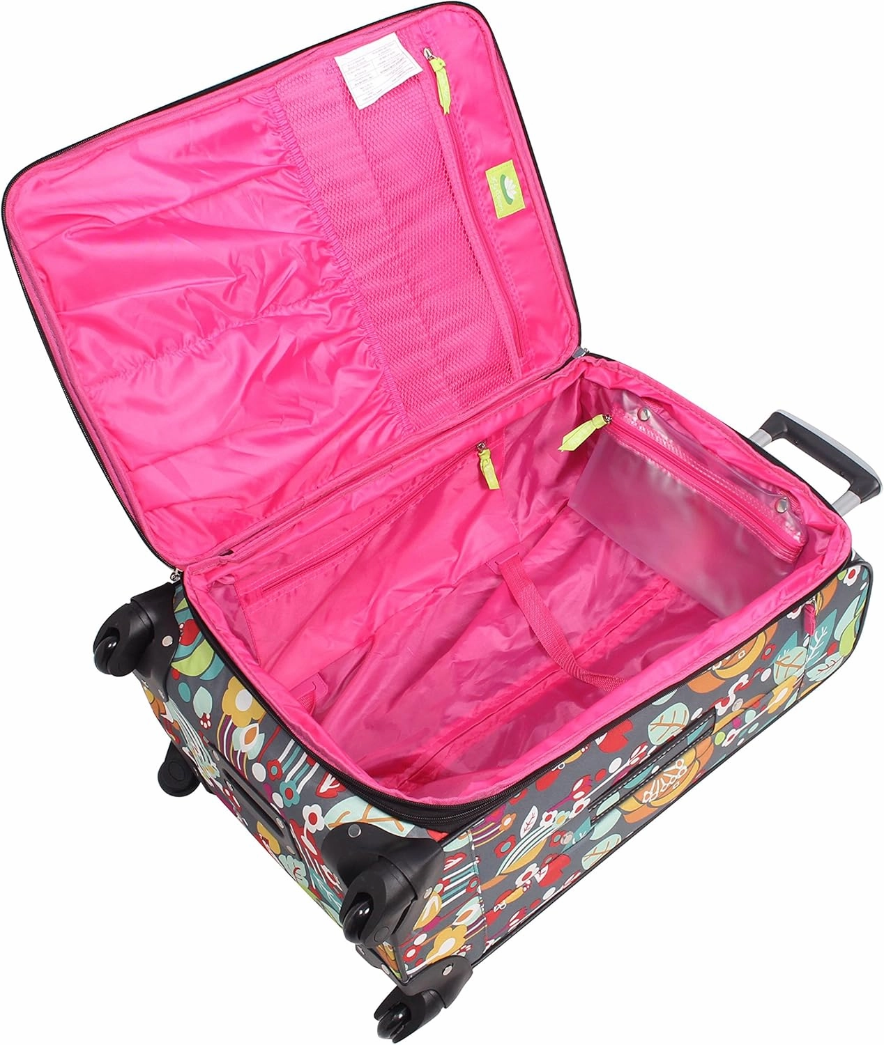 Lily Bloom Design Pattern 28" Luggage Softside Expandable With Double Spinner Wheels, Large Lightweight Suitcase Checked Bag For Women