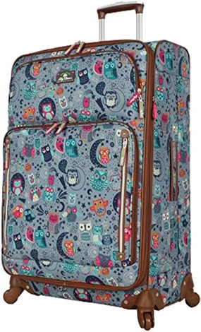 Lily Bloom Design Pattern 28" Luggage Softside Expandable With Double Spinner Wheels, Large Lightweight Suitcase Checked Bag For Women