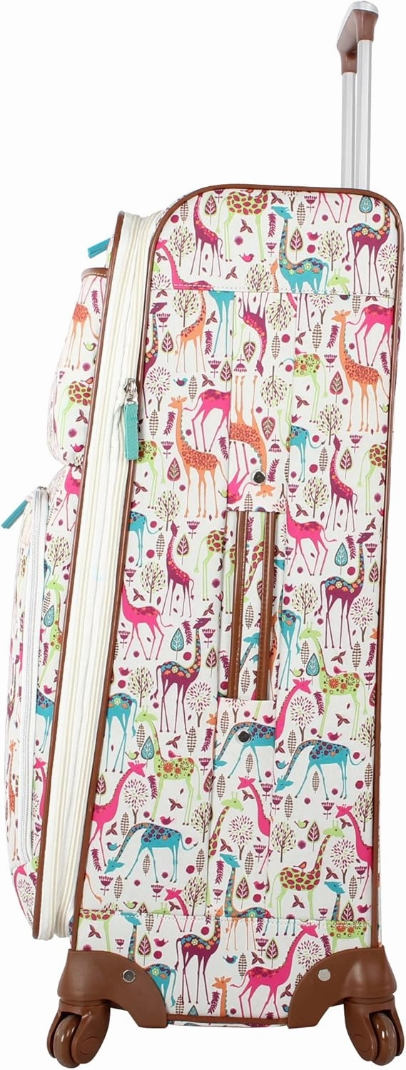 Lily Bloom Design Pattern 28" Luggage Softside Expandable With Double Spinner Wheels, Large Lightweight Suitcase Checked Bag For Women