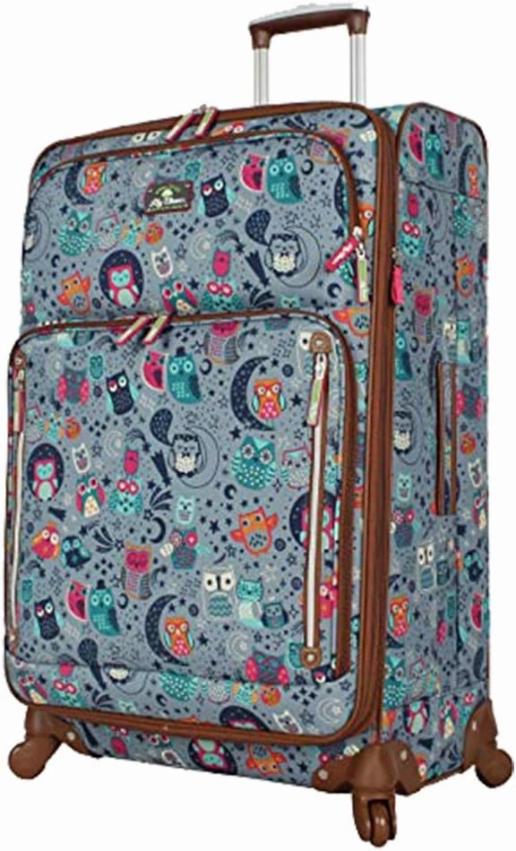 Lily Bloom Design Pattern 28" Luggage Softside Expandable With Double Spinner Wheels, Large Lightweight Suitcase Checked Bag For Women