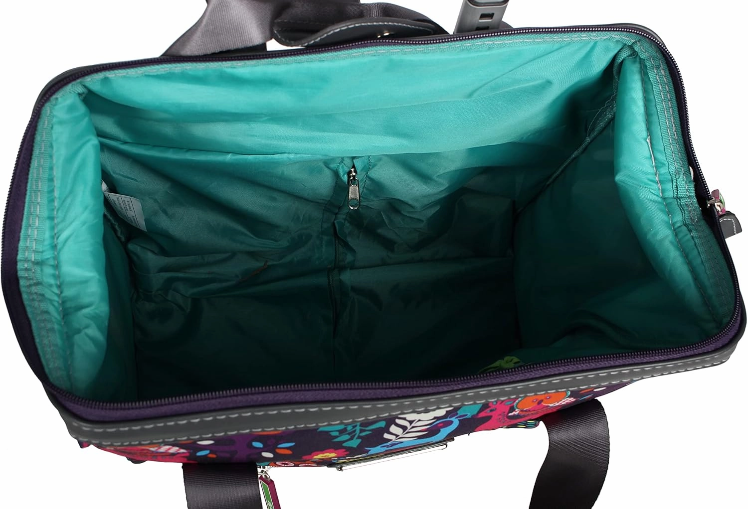 Lily Bloom Designer Under the Seat Tote Cabin Luggage Collection - 15 Inch Patterned Carry on Bag For Women - Lightweight Suitcase with 2 Rolling Wheels (Wildwoods)