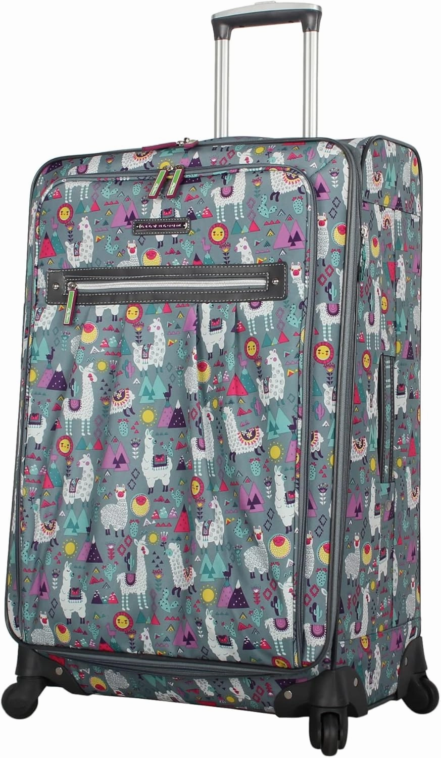 Lily Bloom Luggage 3 Piece Softside Spinner Suitcase Set Collection (Llama Mama)