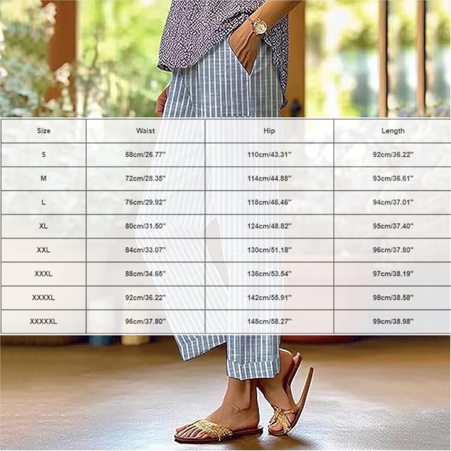 Linen Pants Women Striped Linen Pants Summer 2025 Womens Clothes for Beach Vacation Linen Straight Leg Palazzo Trousers