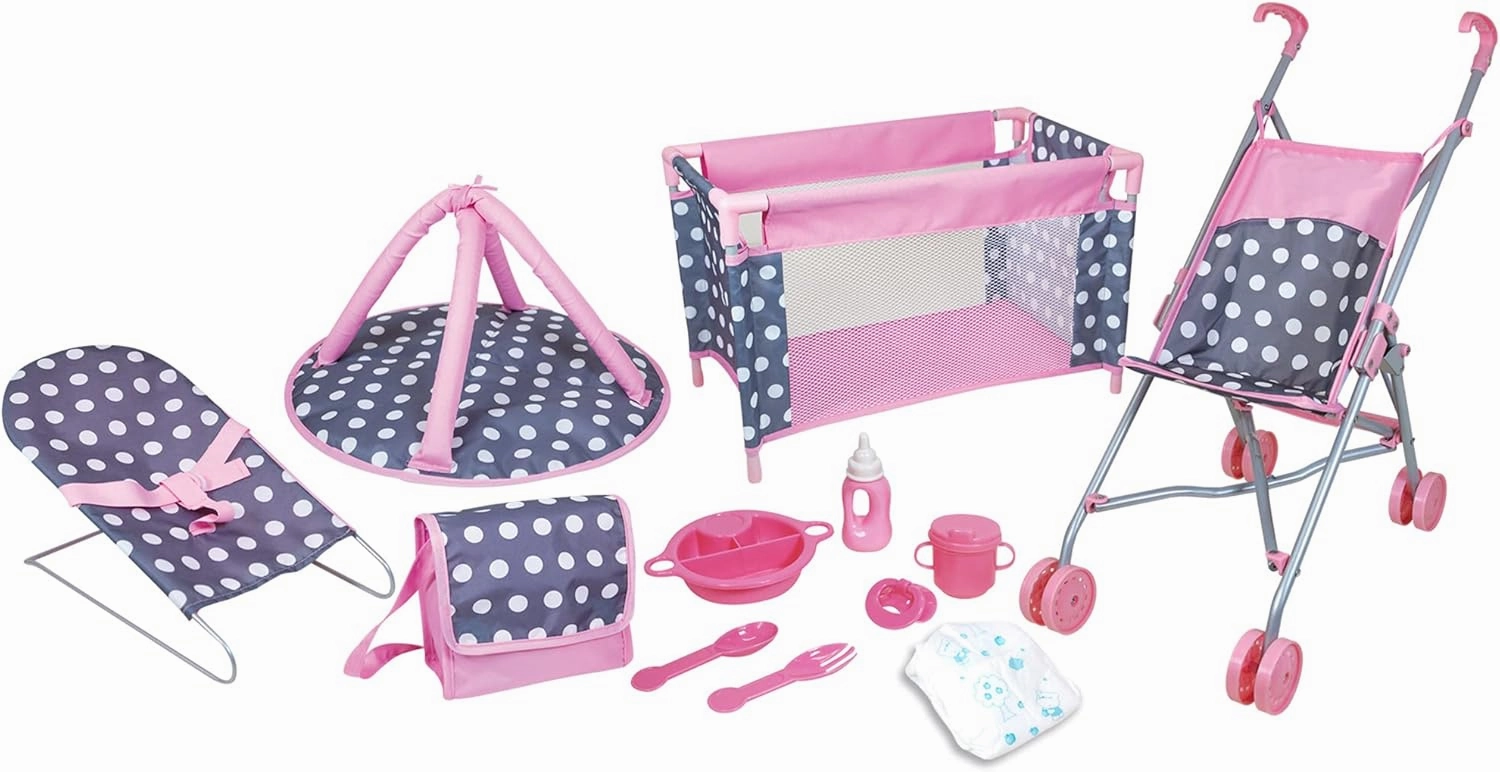 Lissi 5 Piece Doll Deluxe Nursery Play Set with Accessories