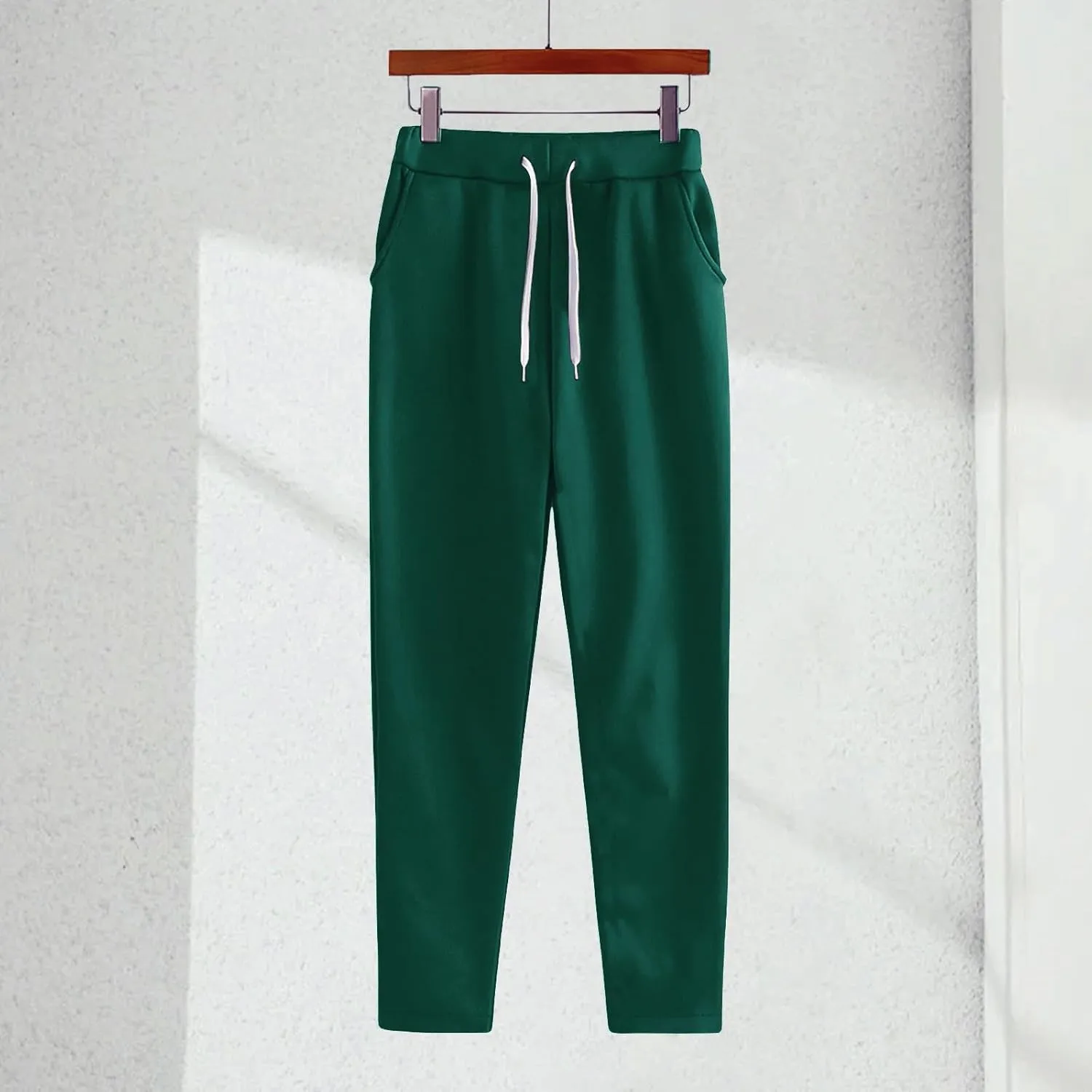 Lounge Matching Set Solid Color with Hat Sports Suit Women Fashion Slim Sweatpants with Multi Pockets
