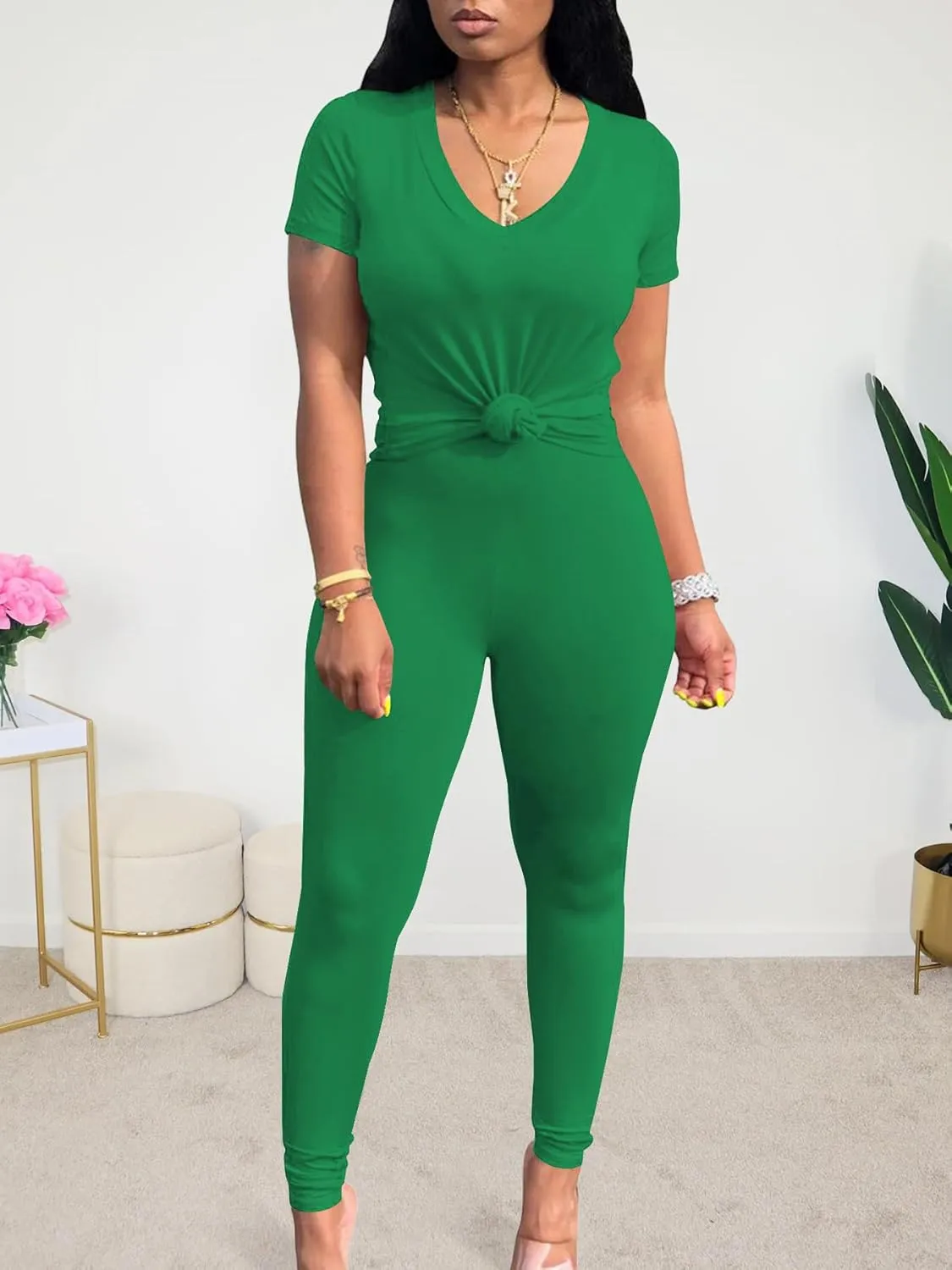 Lounge Sets for Women 2 Piece Summer Casual Jogger Workout Outfits Short Tops Long Pant Sweat suit leggings set