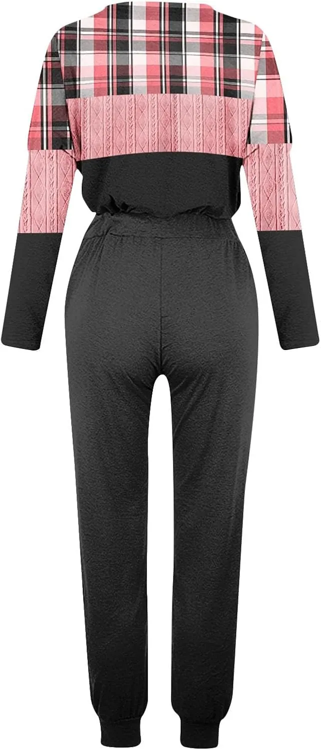 Lounge Sets for Women 2025 Crewneck Pullover Top and Long Pants Tracksuit Half Zip Sweatshirt and Wide Leg Sweatpant