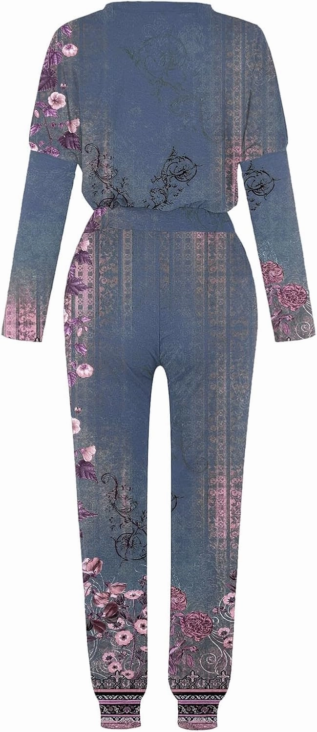 Lounge Sets for Women 2025 Crewneck Pullover Top and Long Pants Tracksuit Half Zip Sweatshirt and Wide Leg Sweatpant