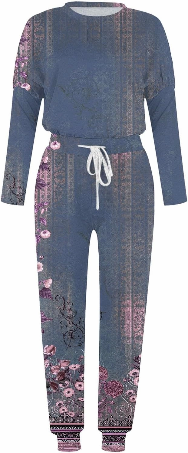 Lounge Sets for Women 2025 Crewneck Pullover Top and Long Pants Tracksuit Half Zip Sweatshirt and Wide Leg Sweatpant