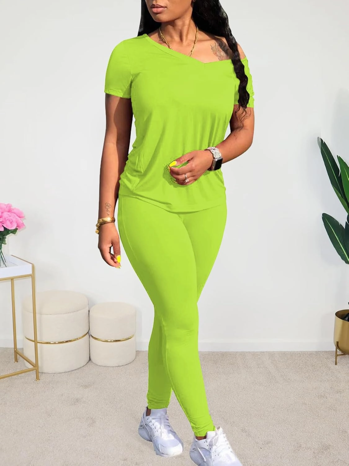 Lounge Sets for Women 2 Piece Summer Casual Jogger Workout Outfits Short Tops Long Pant Sweat suit leggings set