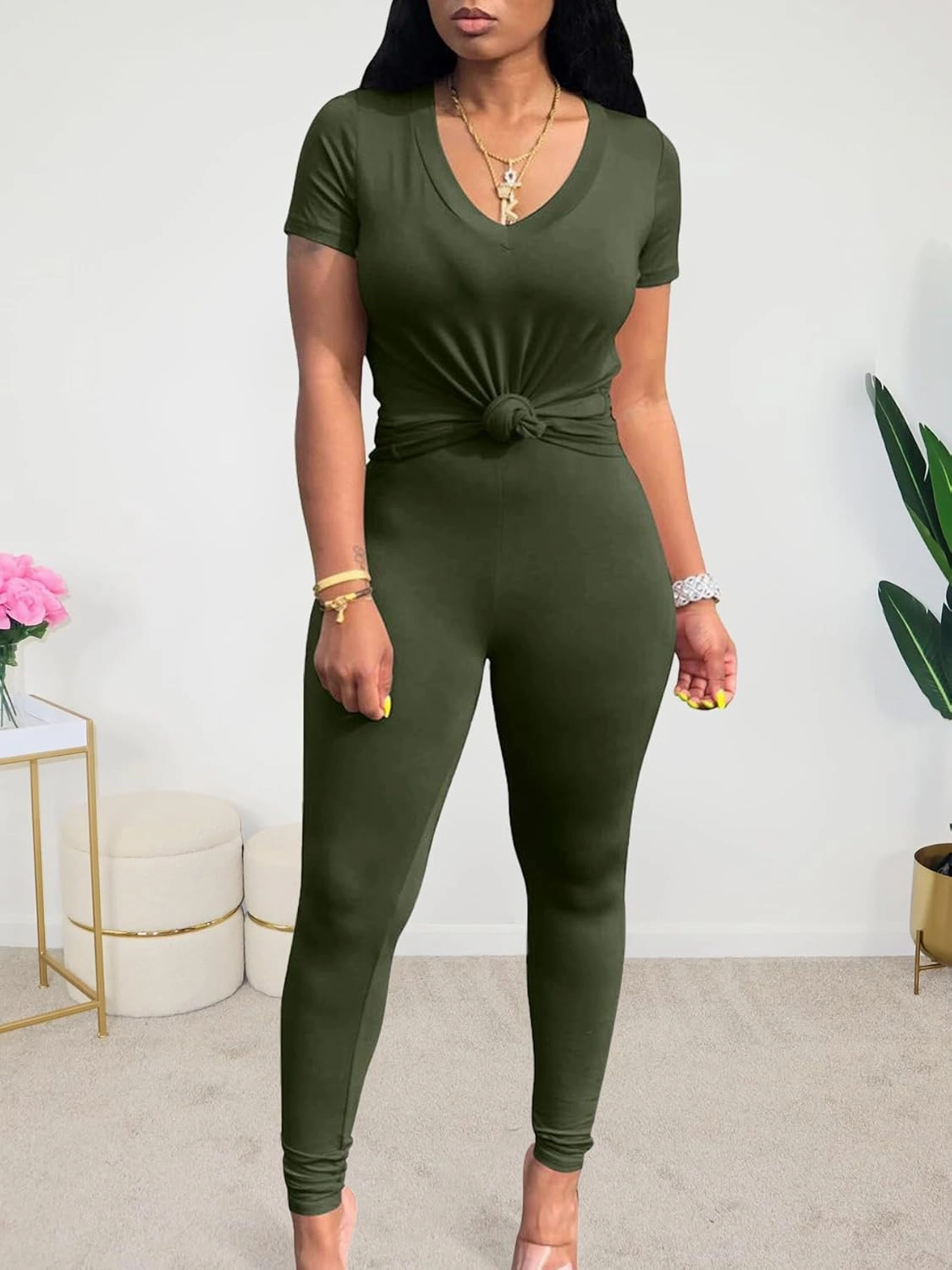 Lounge Sets for Women 2 Piece Summer Casual Jogger Workout Outfits Short Tops Long Pant Sweat suit leggings set