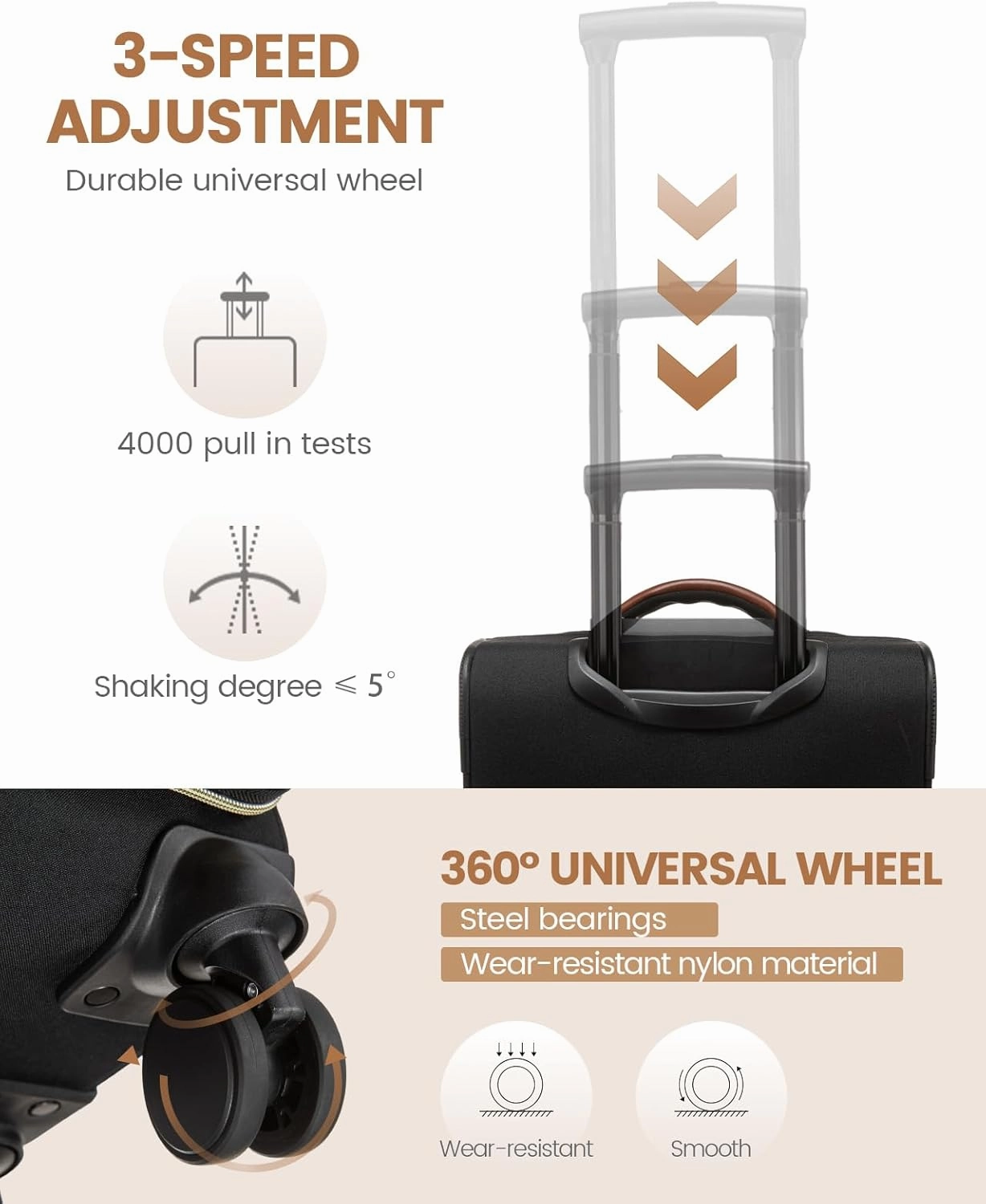 LOVEVOOK Underseat Carry On Luggage With Wheels, 16 Inch Softside Underseat Luggage Spinner, 18x14x8 inches Travel Bag With TSA Lock, Water-Resistant Lightwhight Personal Item for Travel