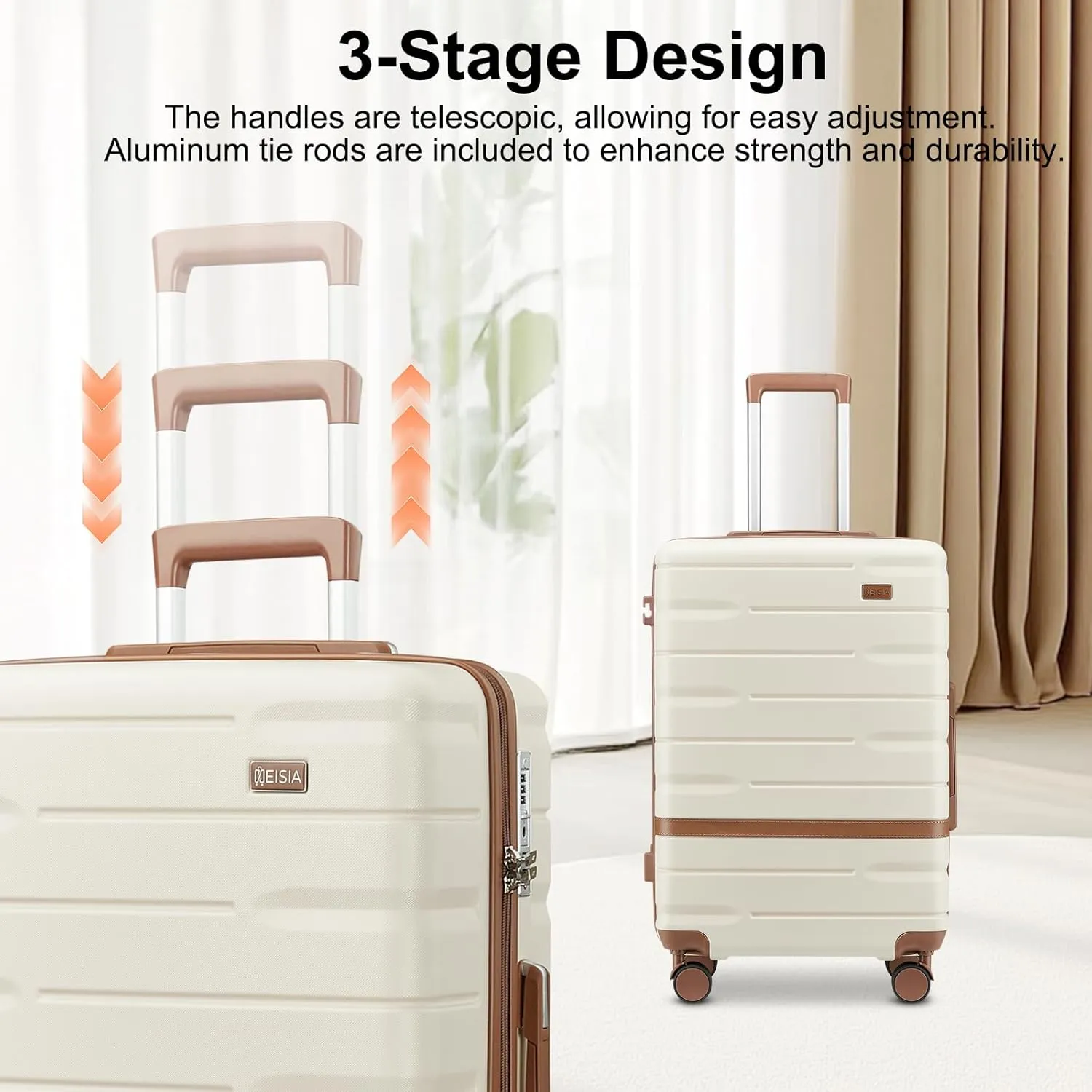 Luggage Sets 5 Piece Luggage Sets Lightweight Hard Shell Suitcases with Spinner Wheels for Family Travel - Durable PC ABS Material Carry On Luggage (Black)