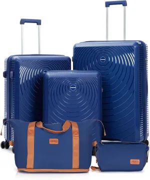 Luggage Sets 5 Piece, Suitcases with Wheels, Hardshell Suitcase Set, PP Carry on Luggage Set with TSA Lock, Travel Luggage