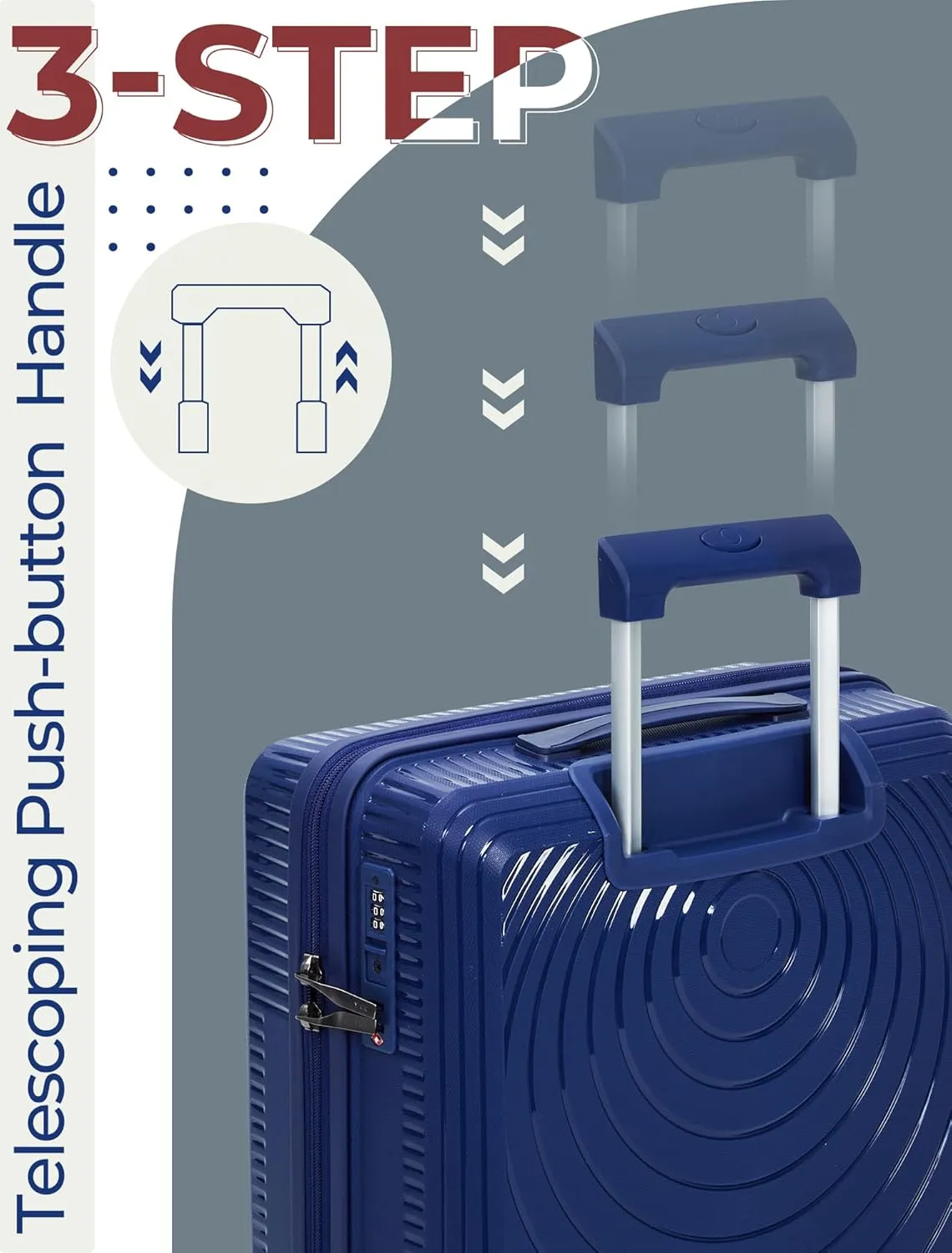 Luggage Sets 5 Piece, Suitcases with Wheels, Hardshell Suitcase Set, PP Carry on Luggage Set with TSA Lock, Travel Luggage
