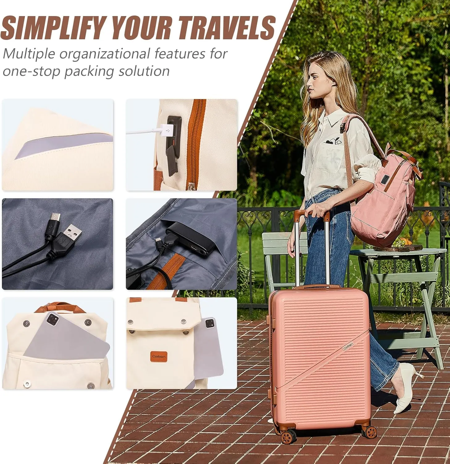 Luggage Sets 5 Piece Suitcases with Wheels, Suitcase Set ABS Hard Case Luggage with TSA Lock Spinner Wheels Durable Travel Luggage(HazeBlue, 5-Piece Set(20"/24"/28"))