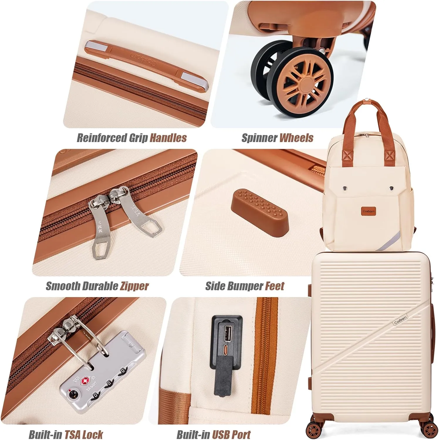 Luggage Sets 5 Piece Suitcases with Wheels, Suitcase Set ABS Hard Case Luggage with TSA Lock Spinner Wheels Durable Travel Luggage(HazeBlue, 5-Piece Set(20"/24"/28"))