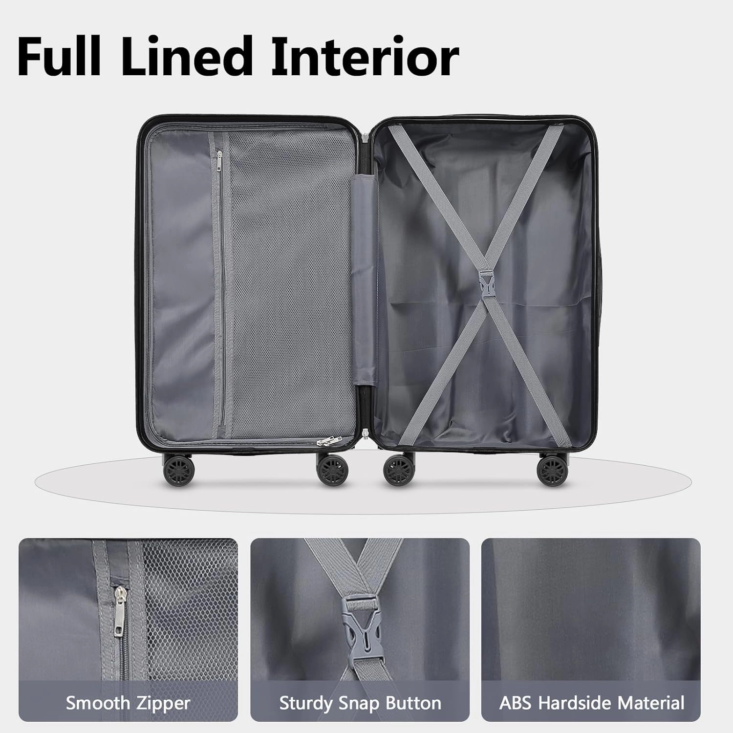 Luggage Sets 20/24/28 inch Lightweight Suitcase Sets with Double Spinner Wheels TSA Lock,apple green