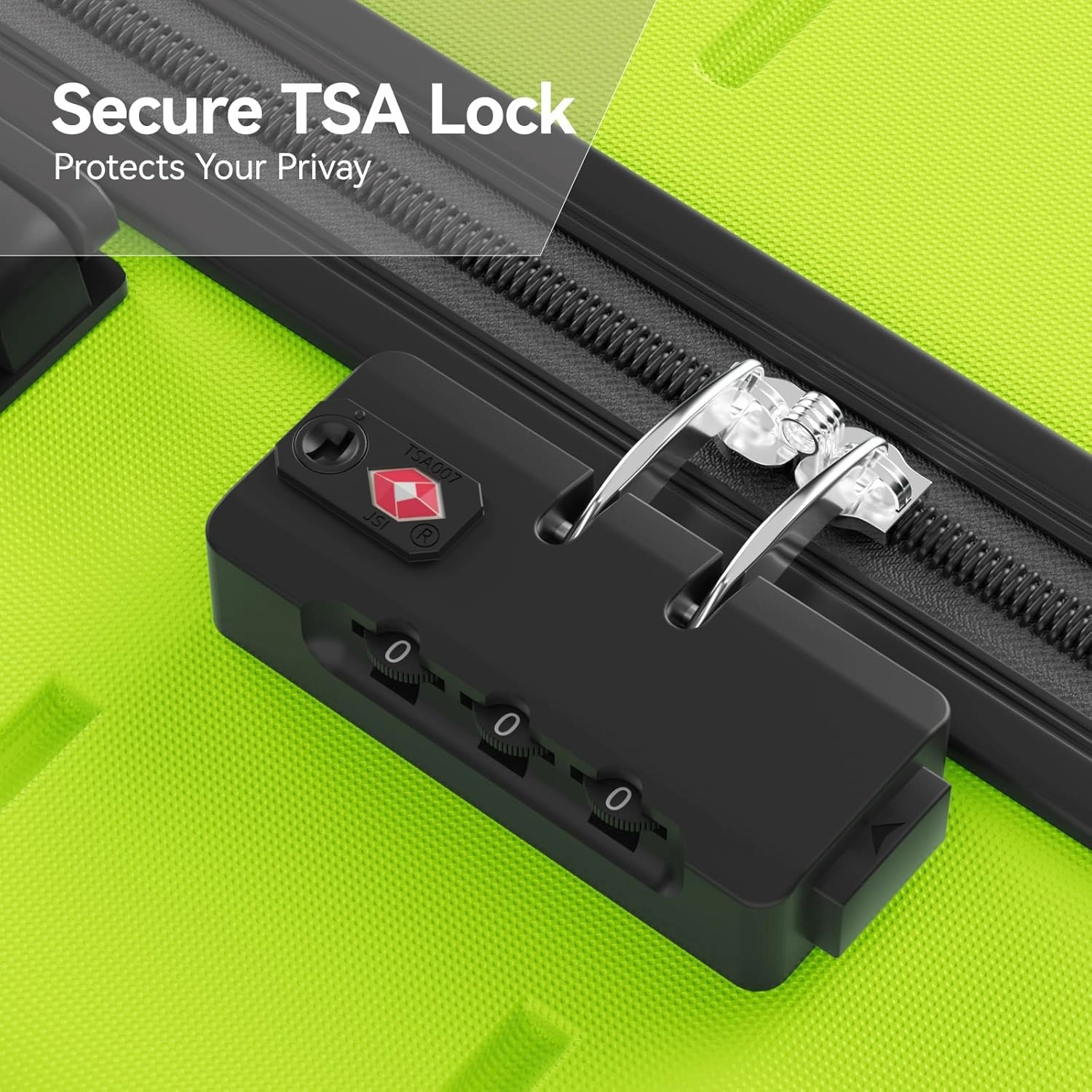Luggage Sets 20/24/28 inch Lightweight Suitcase Sets with Double Spinner Wheels TSA Lock,apple green