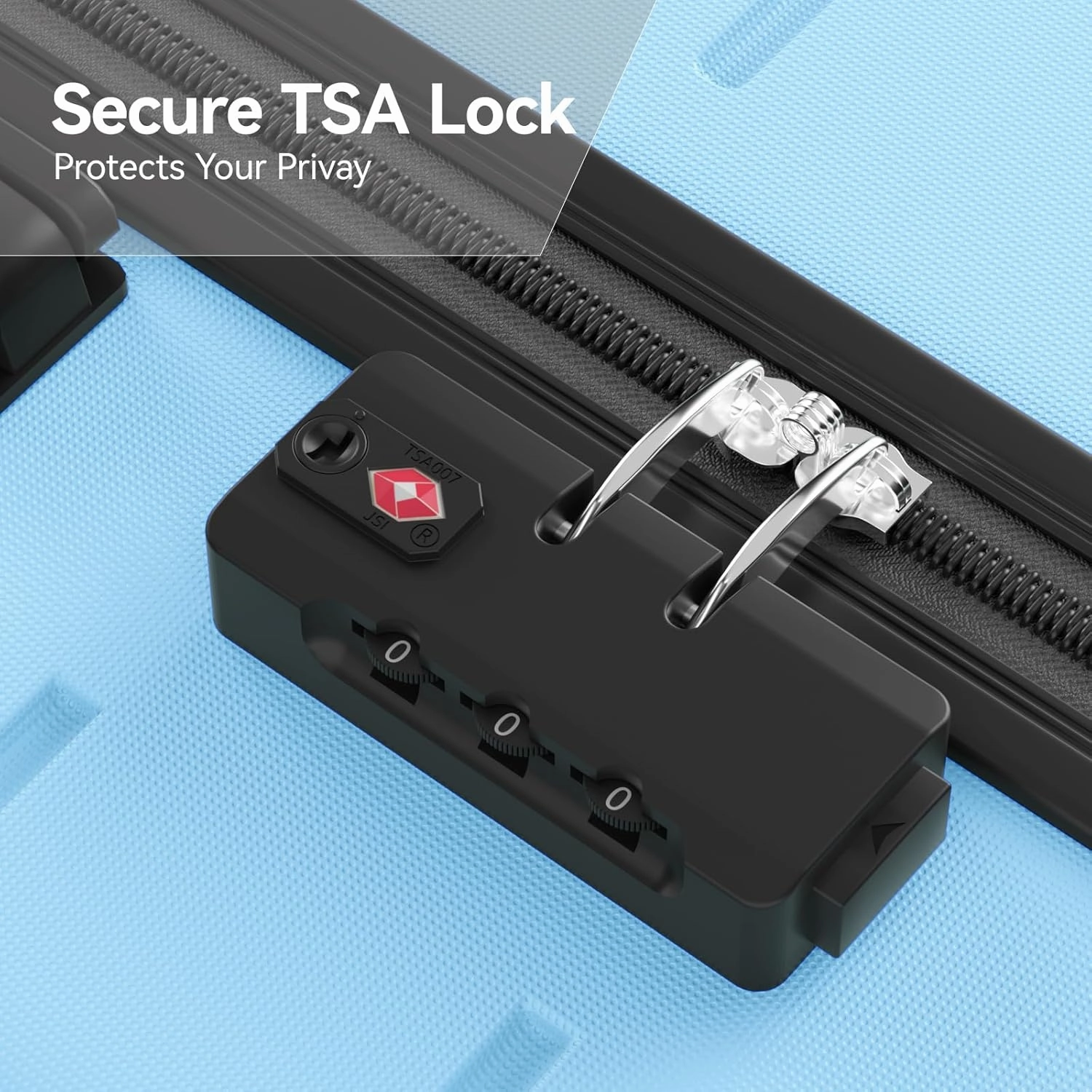 Luggage Sets 20/24/28 inch Lightweight Suitcase Sets with Double Spinner Wheels TSA Lock For Travel Trips,light blue