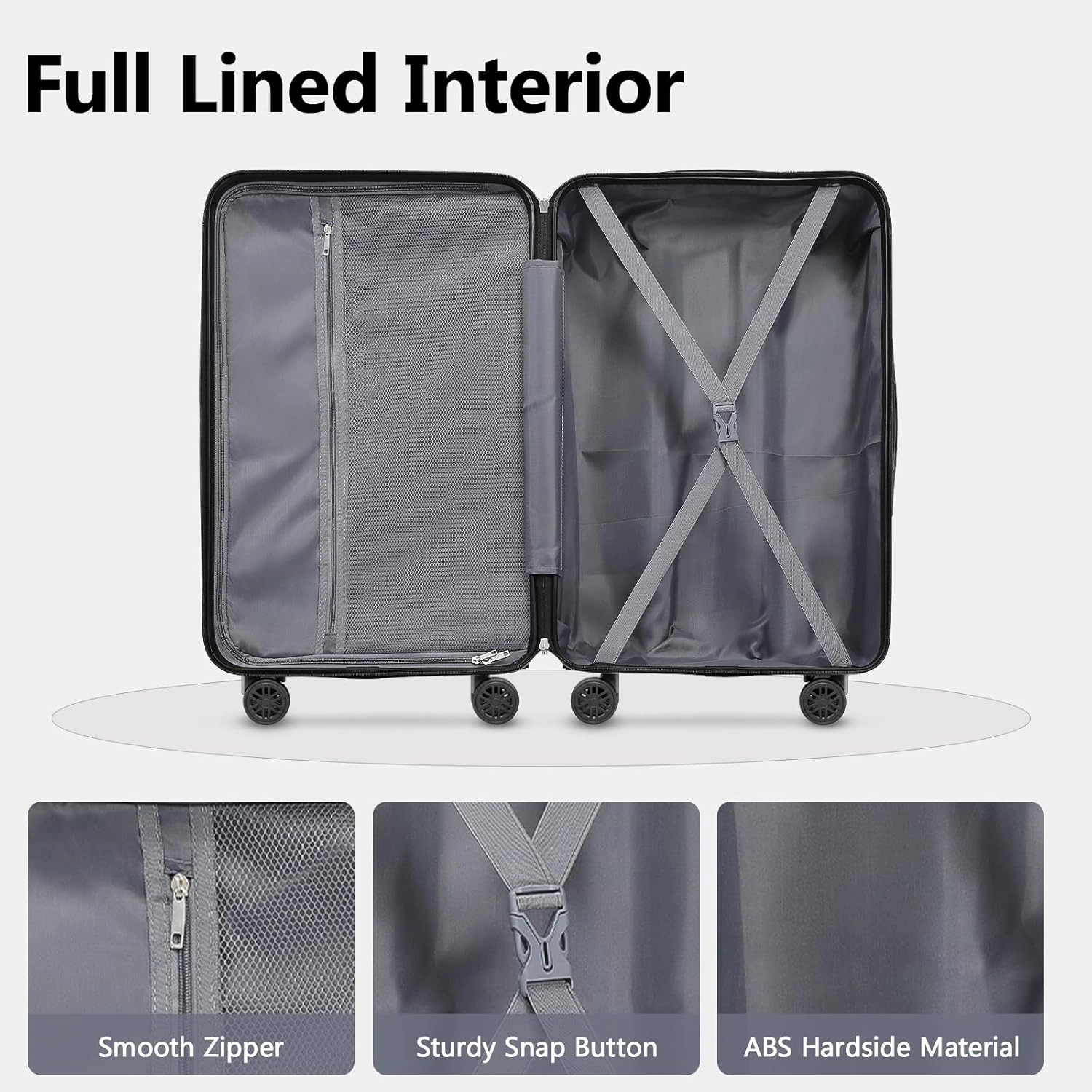 Luggage Sets 20/24/28 inch Lightweight Suitcase Sets with Double Spinner Wheels TSA Lock For Travel Trips, mint green