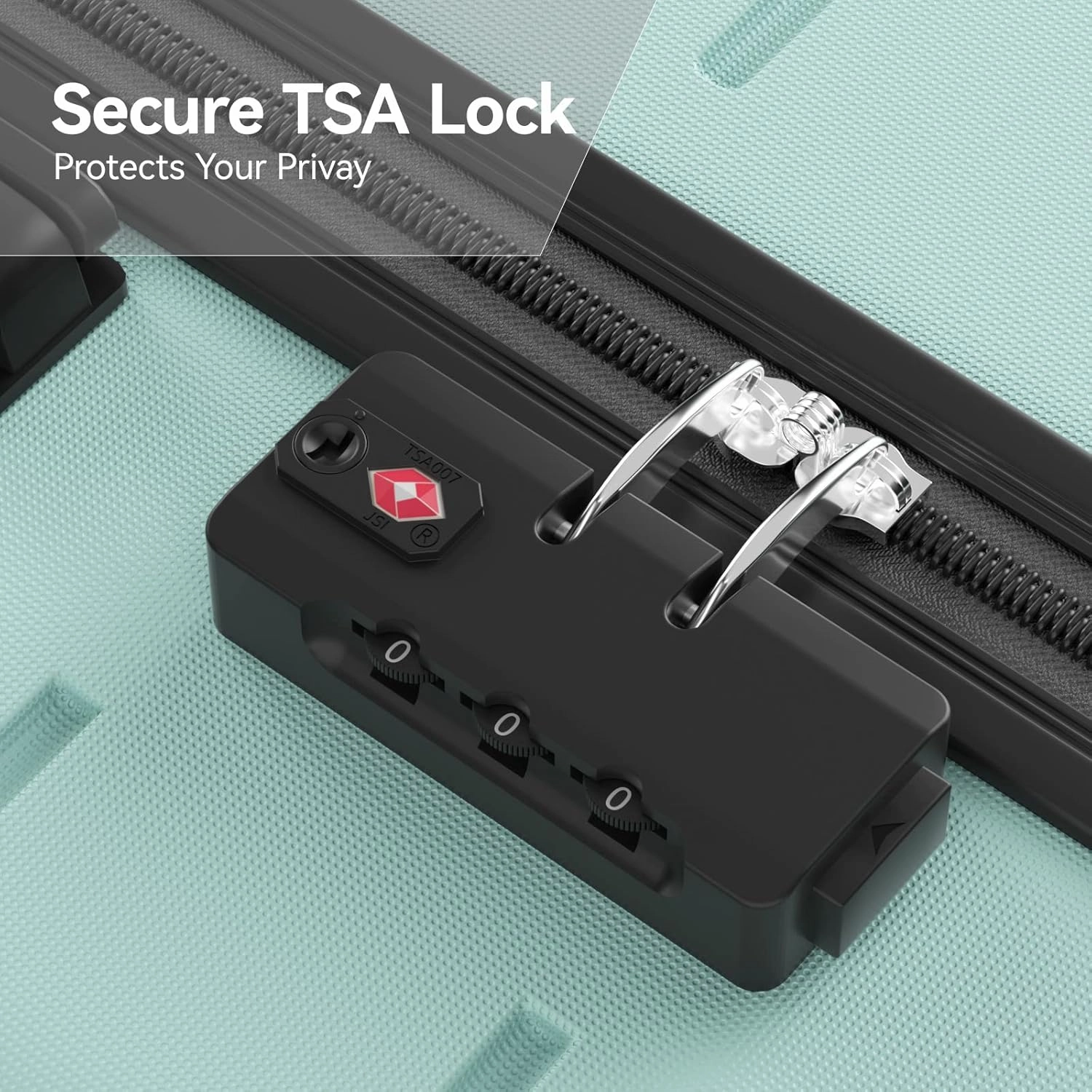 Luggage Sets 20/24/28 inch Lightweight Suitcase Sets with Double Spinner Wheels TSA Lock For Travel Trips, mint green