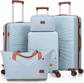 Luggage Sets 5 Piece, Suitcases with Wheels, ABS Hard Case Luggage with TSA Lock Spinner Wheels, Carry On Luggage Set (20/24/28 inch)