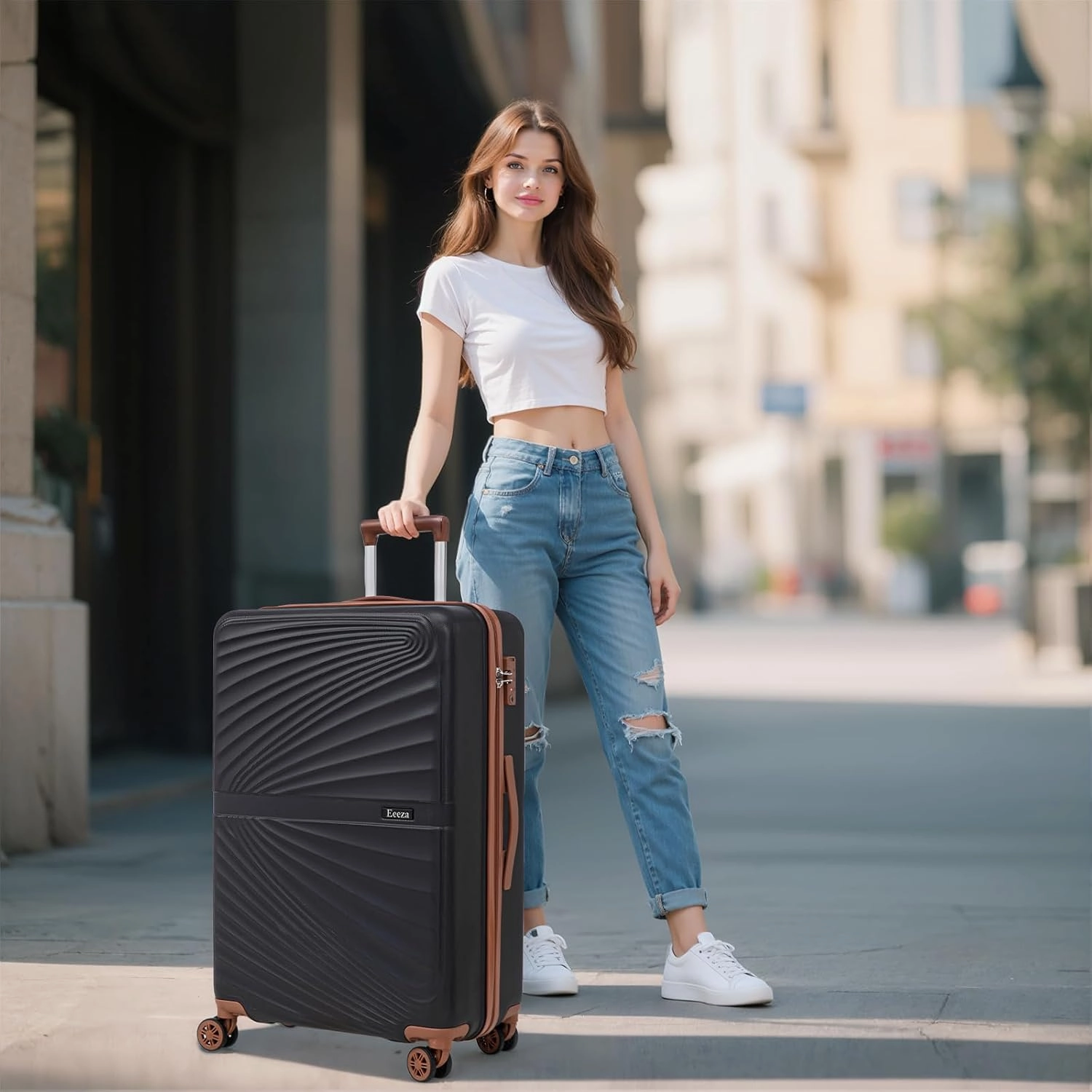 Luggage Sets 5 Piece, Suitcases with Wheels, ABS Hard Case Luggage with TSA Lock Spinner Wheels, Carry On Luggage Set (20/24/28 inch)