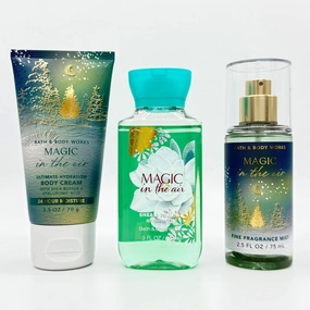 Magic Air 3-Piece Bath TRAVEL SIZE Bundle | Ultimate Hydration Body Cream, Shower Gel and Fine Fragrance Mist