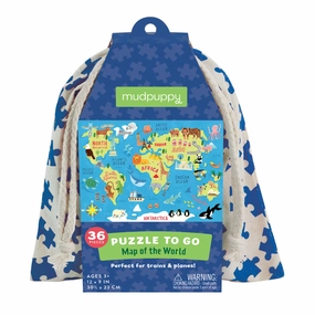 Map Of The World Puzzle To Go - Mudpuppy
