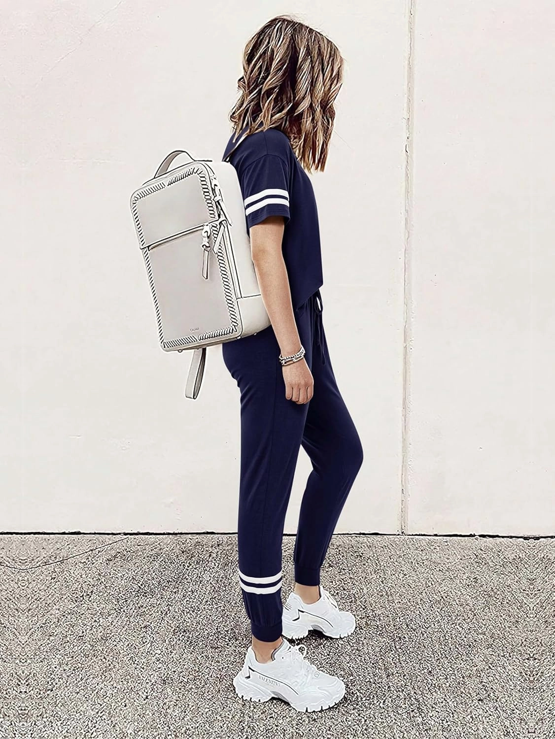 MASCOMODA 2 Piece Outfits for Women 2025 Summer Casual Quarter Zip Short Sleeve Tops Long Pants Tracksuit Jogger Lounge Sets