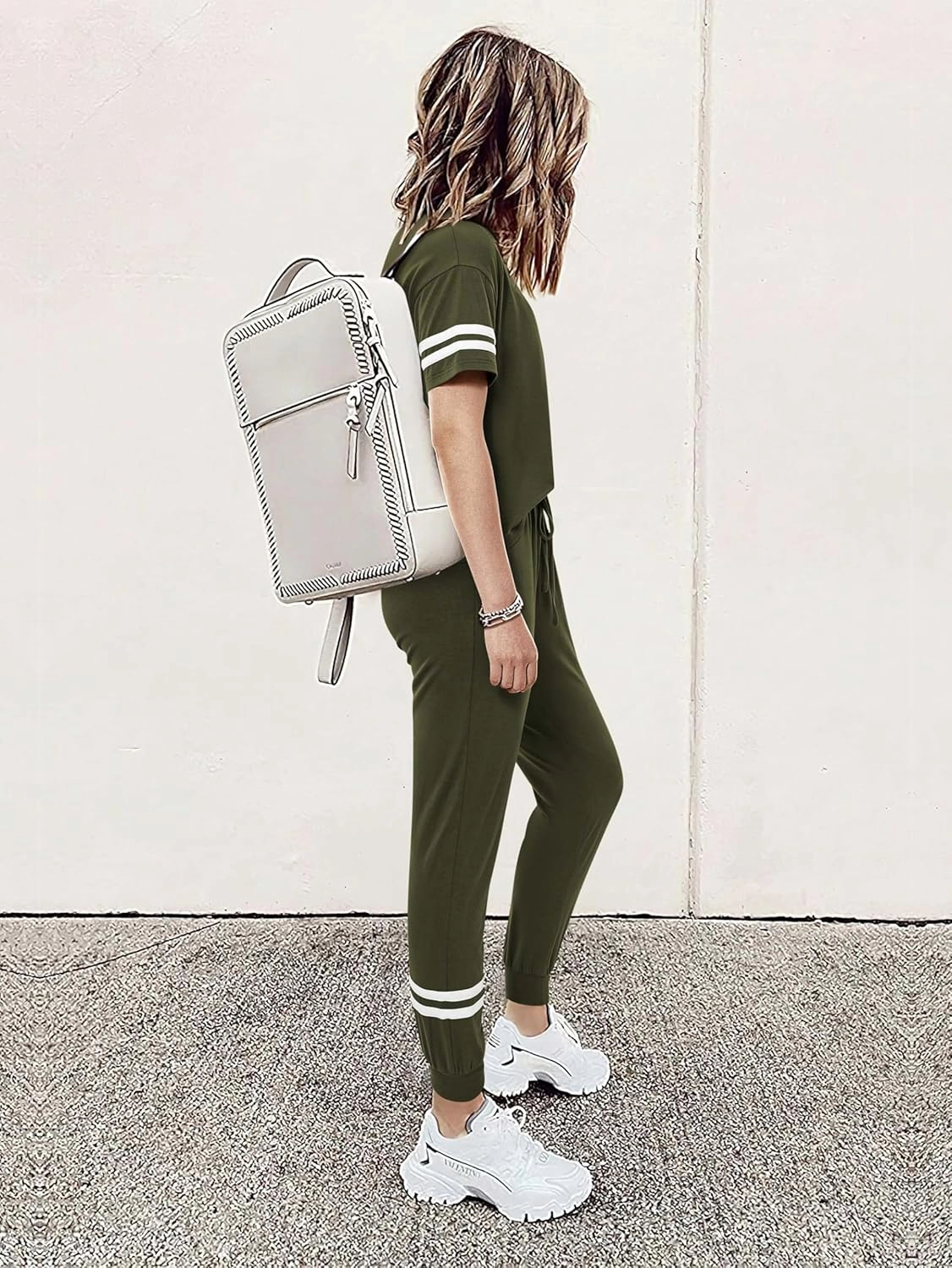 MASCOMODA 2 Piece Outfits for Women 2025 Summer Casual Quarter Zip Short Sleeve Tops Long Pants Tracksuit Jogger Lounge Sets
