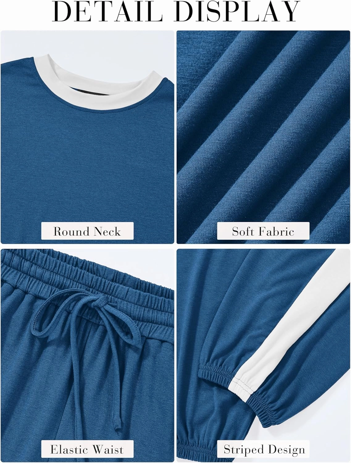 MASCOMODA Womens 2 Piece Outfits 2025 Summer Tracksuit Sets Short Sleeve Tops Travel Long Pants Jogger Lounge Set
