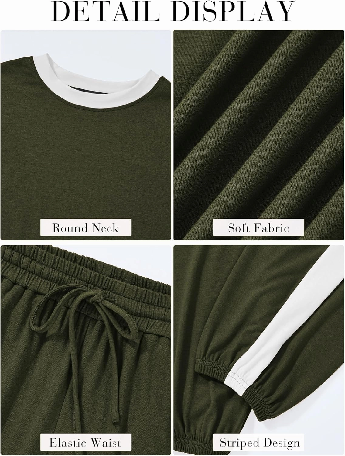 MASCOMODA Womens 2 Piece Outfits 2025 Summer Tracksuit Sets Short Sleeve Tops Travel Long Pants Jogger Lounge Set