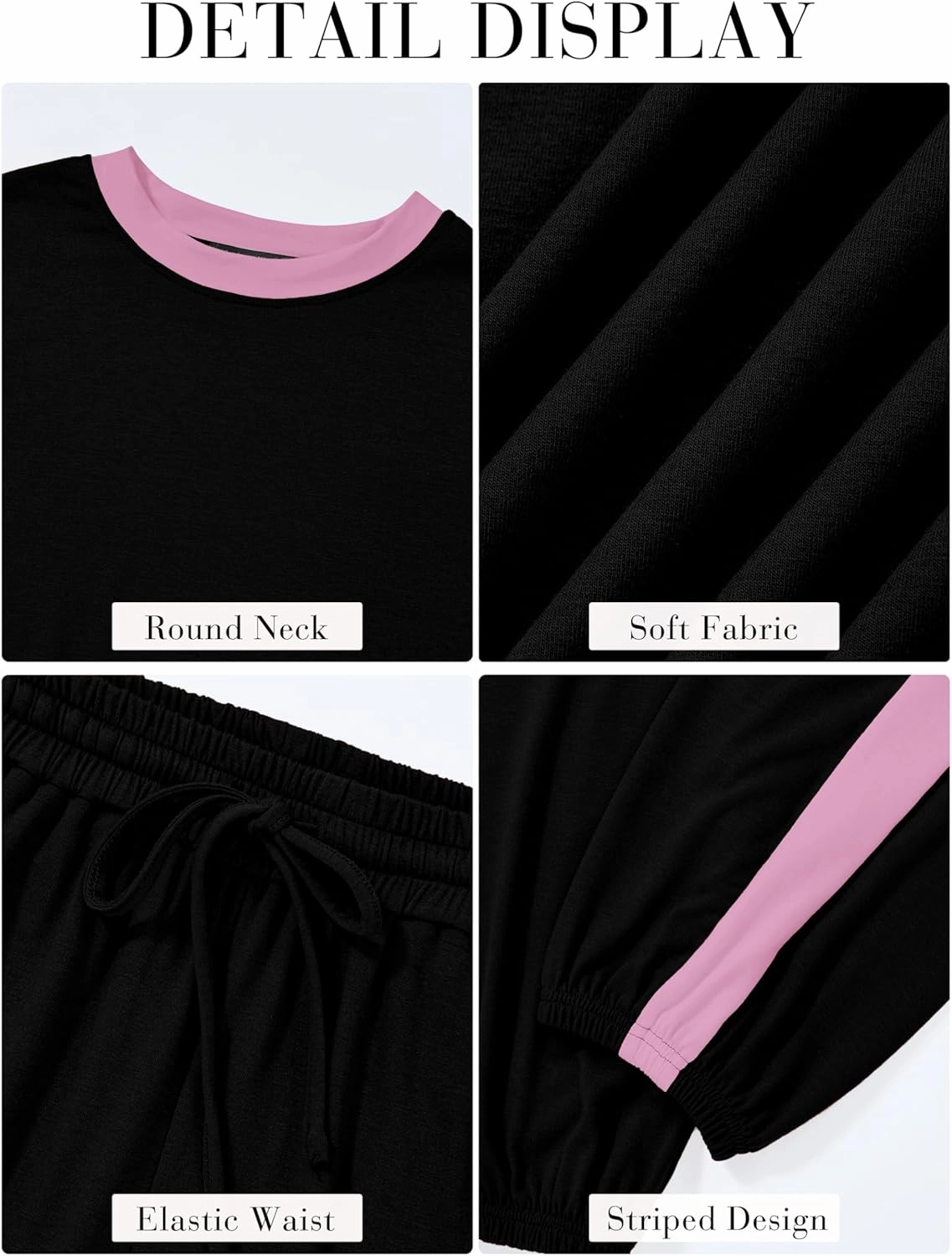 MASCOMODA Womens 2 Piece Outfits 2025 Summer Tracksuit Sets Short Sleeve Tops Travel Long Pants Jogger Lounge Set