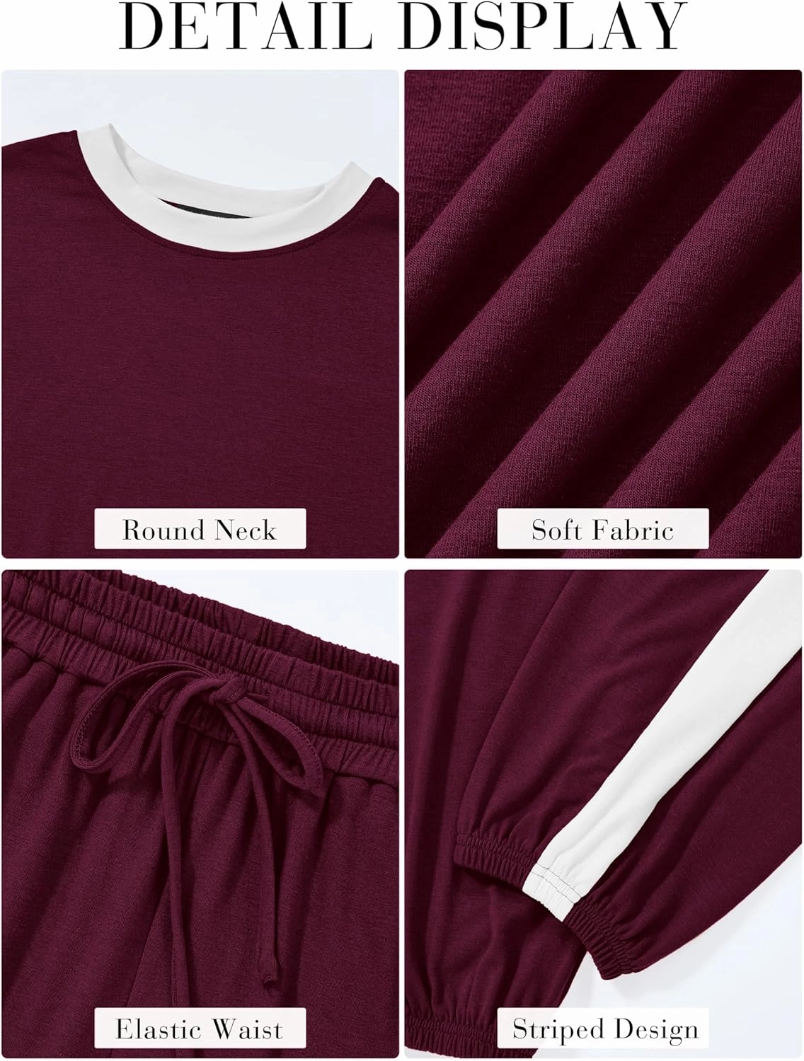 MASCOMODA Womens 2 Piece Outfits 2025 Summer Tracksuit Sets Short Sleeve Tops Travel Long Pants Jogger Lounge Set