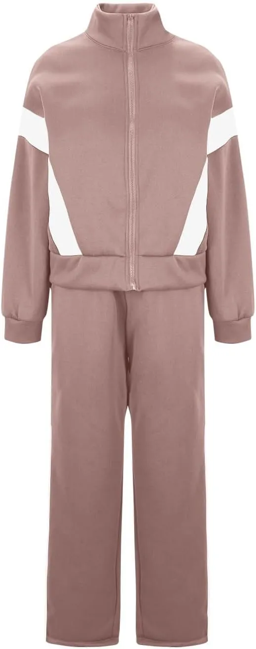 Matching Sets For Women Zipper Long Sleeve Sweatshirt Wide Leg Pants 2 Piece Outfits Fashion Casual Sweatsuit