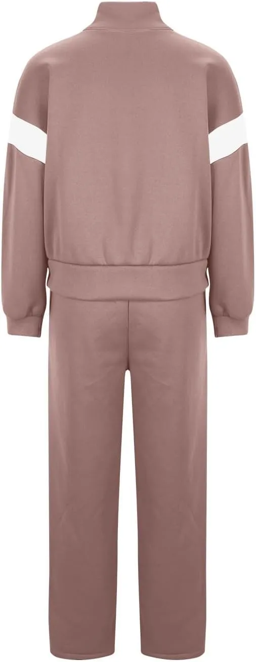 Matching Sets For Women Zipper Long Sleeve Sweatshirt Wide Leg Pants 2 Piece Outfits Fashion Casual Sweatsuit