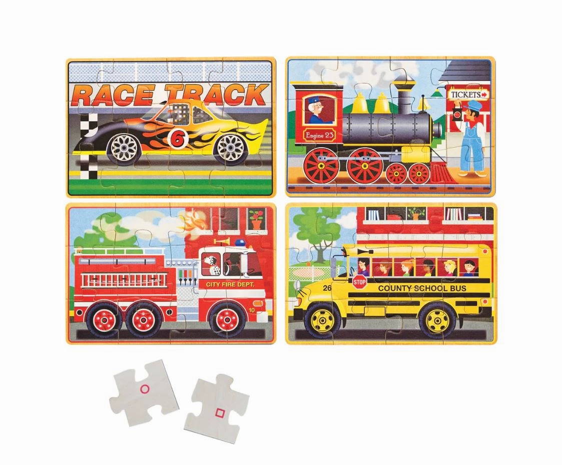 Melissa & Doug - Wooden Jigsaw Puzzles In A Box Vehicles