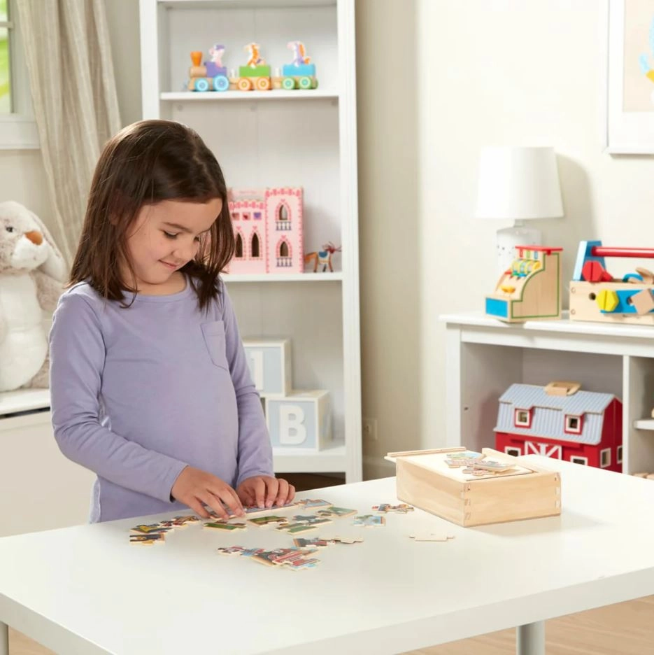 Melissa & Doug - Wooden Jigsaw Puzzles In A Box Vehicles