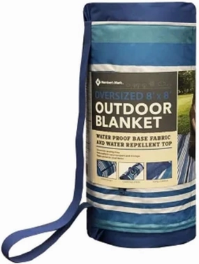 Member's Mark Outdoor Blanket Oversize 8' x 8' in Blue Stripe