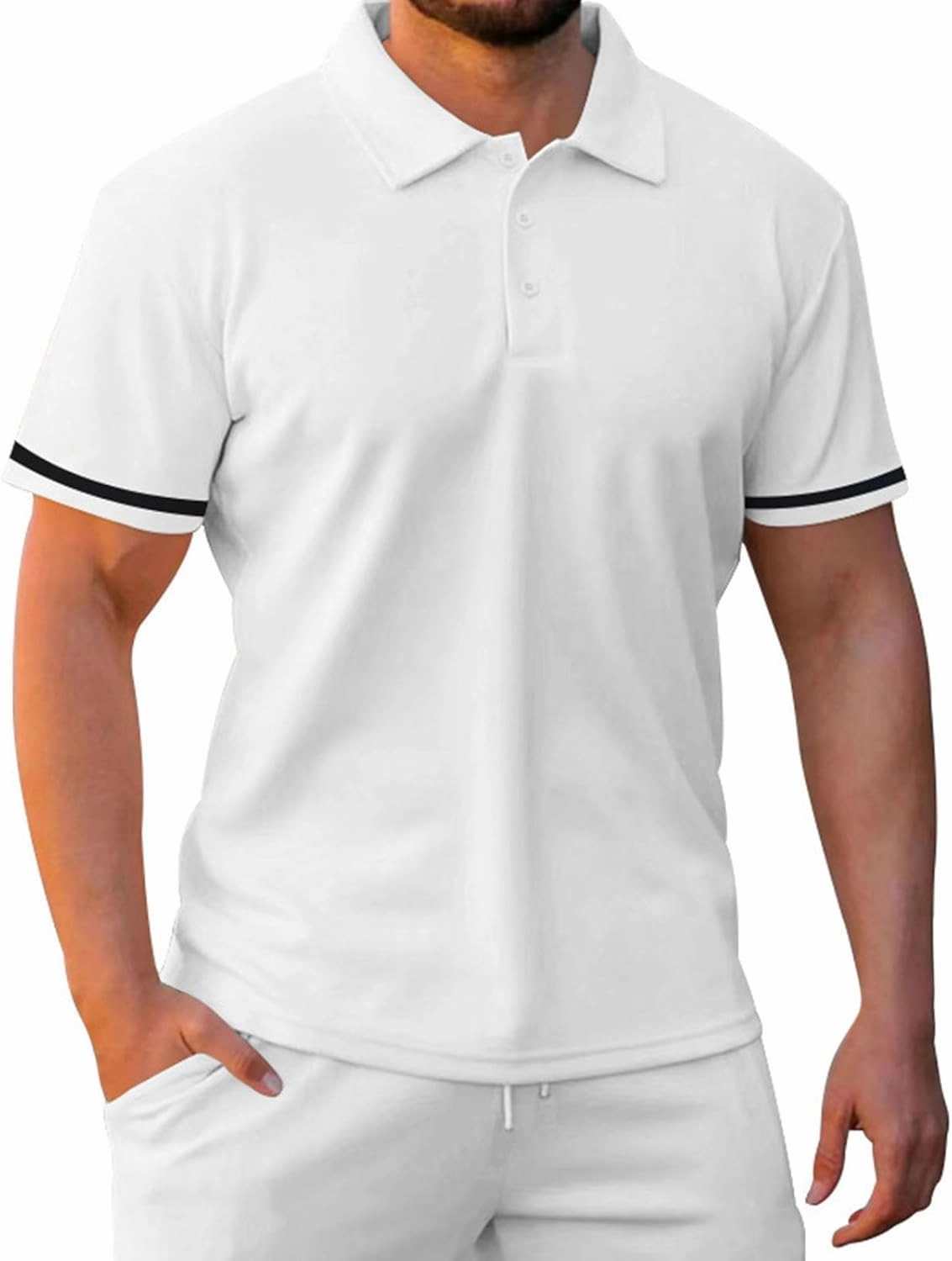 Mens Short Sets 2 Piece Outfits Fashion Summer Travel Holiday Outfits Men Polos Shirts and Shorts Golf Running Sets