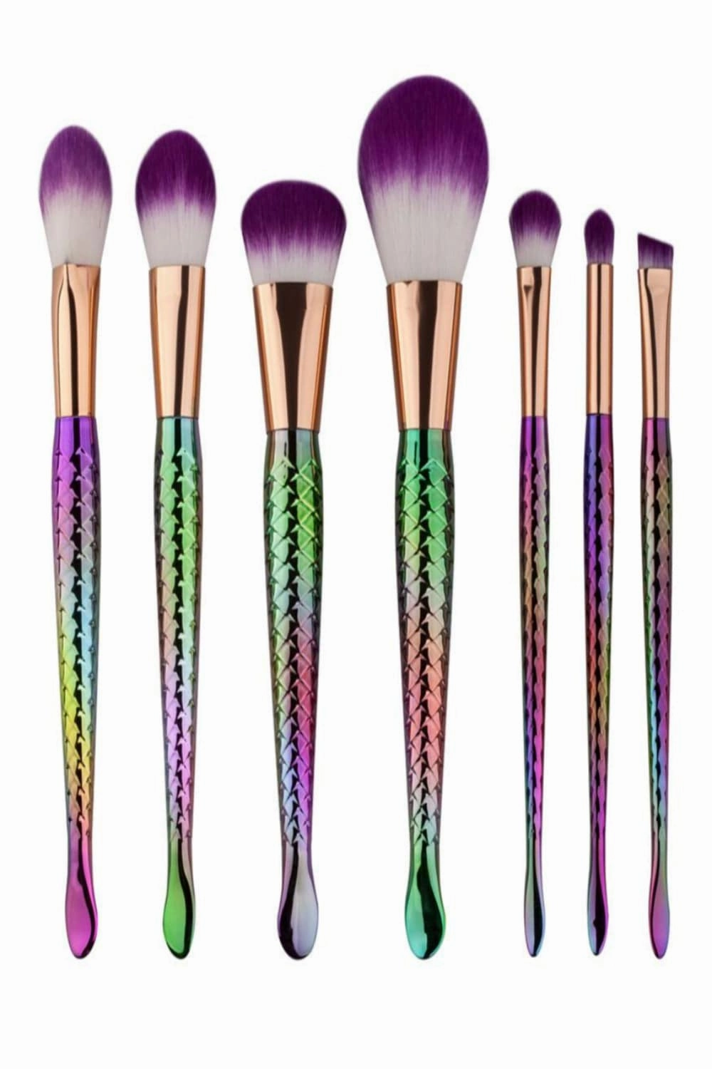 Mermaid Multicolor Makeup Brushes Set - 5 Pcs
