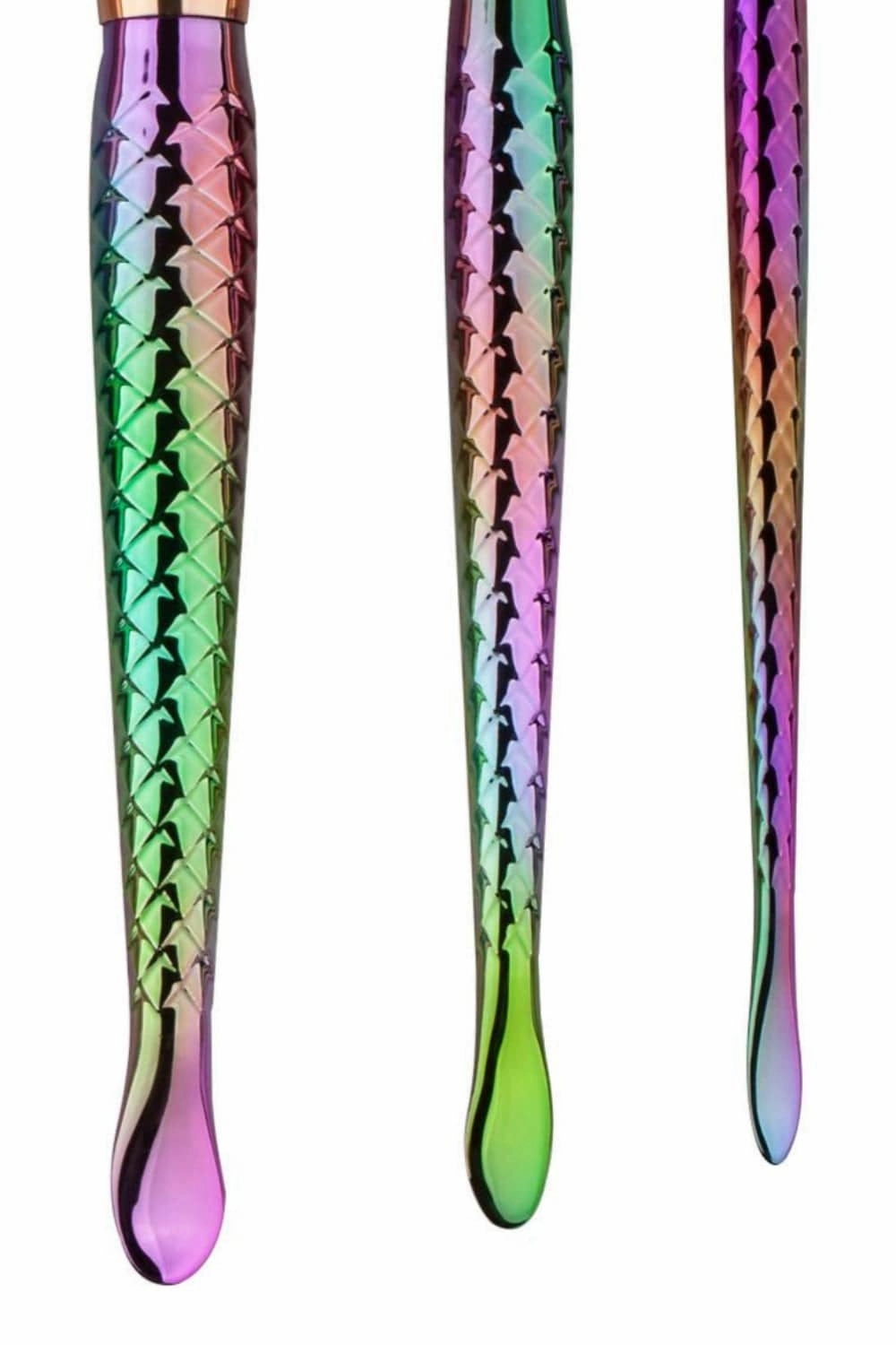 Mermaid Multicolor Makeup Brushes Set - 5 Pcs