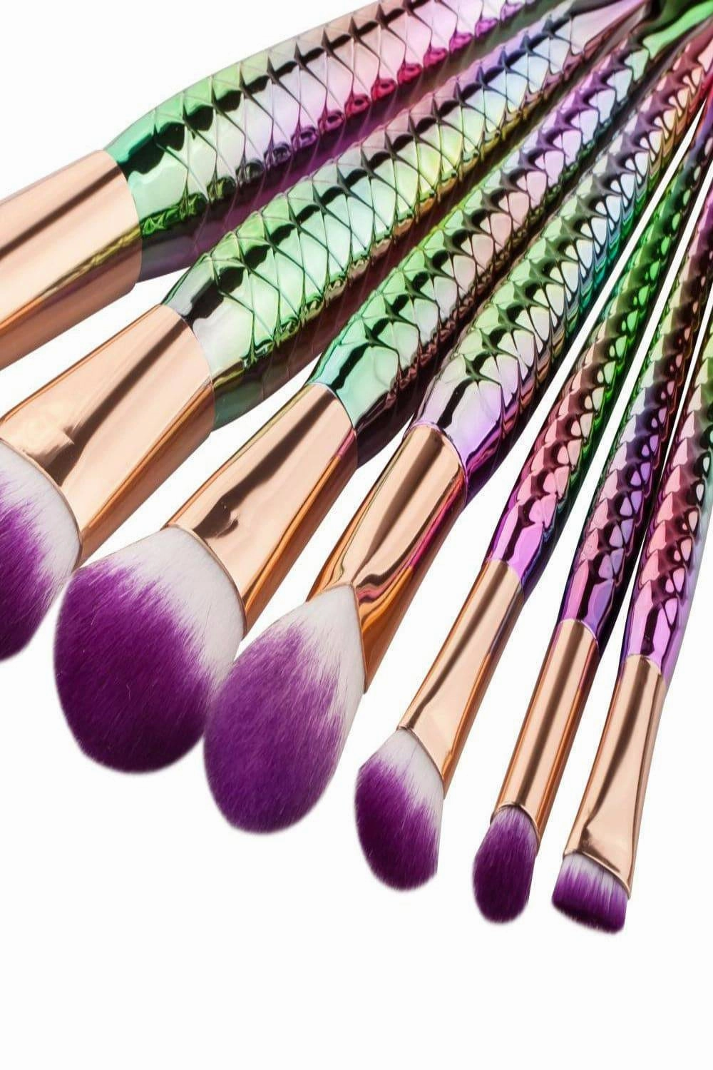Mermaid Multicolor Makeup Brushes Set - 5 Pcs