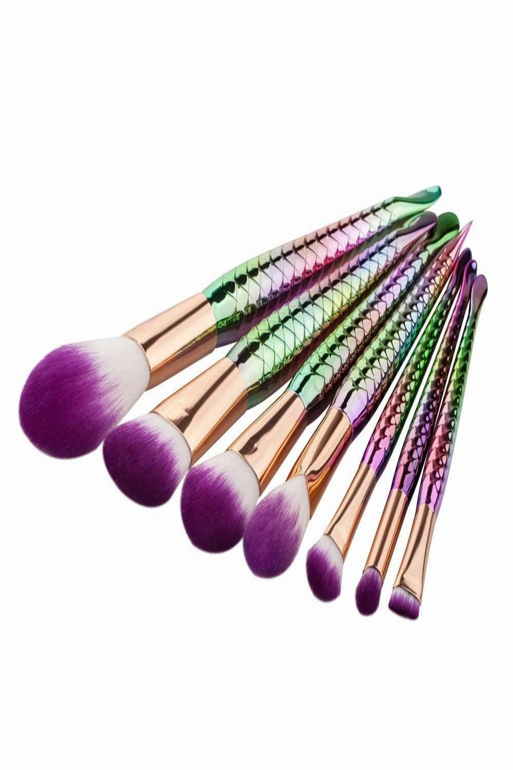 Mermaid Multicolor Makeup Brushes Set - 5 Pcs